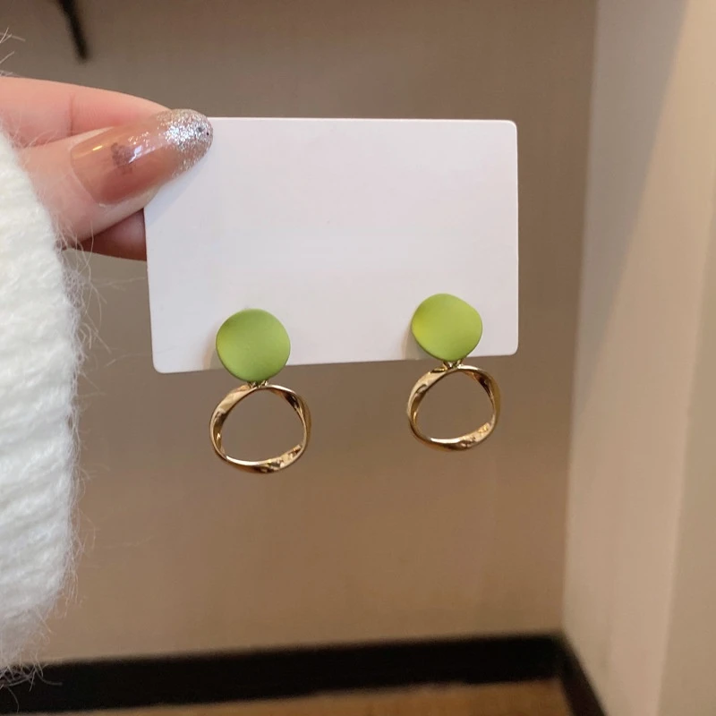 

Модные украшения, новинка 2022, весенние трендовые зеленые серьги, популярный стиль, Лидер продаж, круглые Висячие серьги для девочек, подарки
