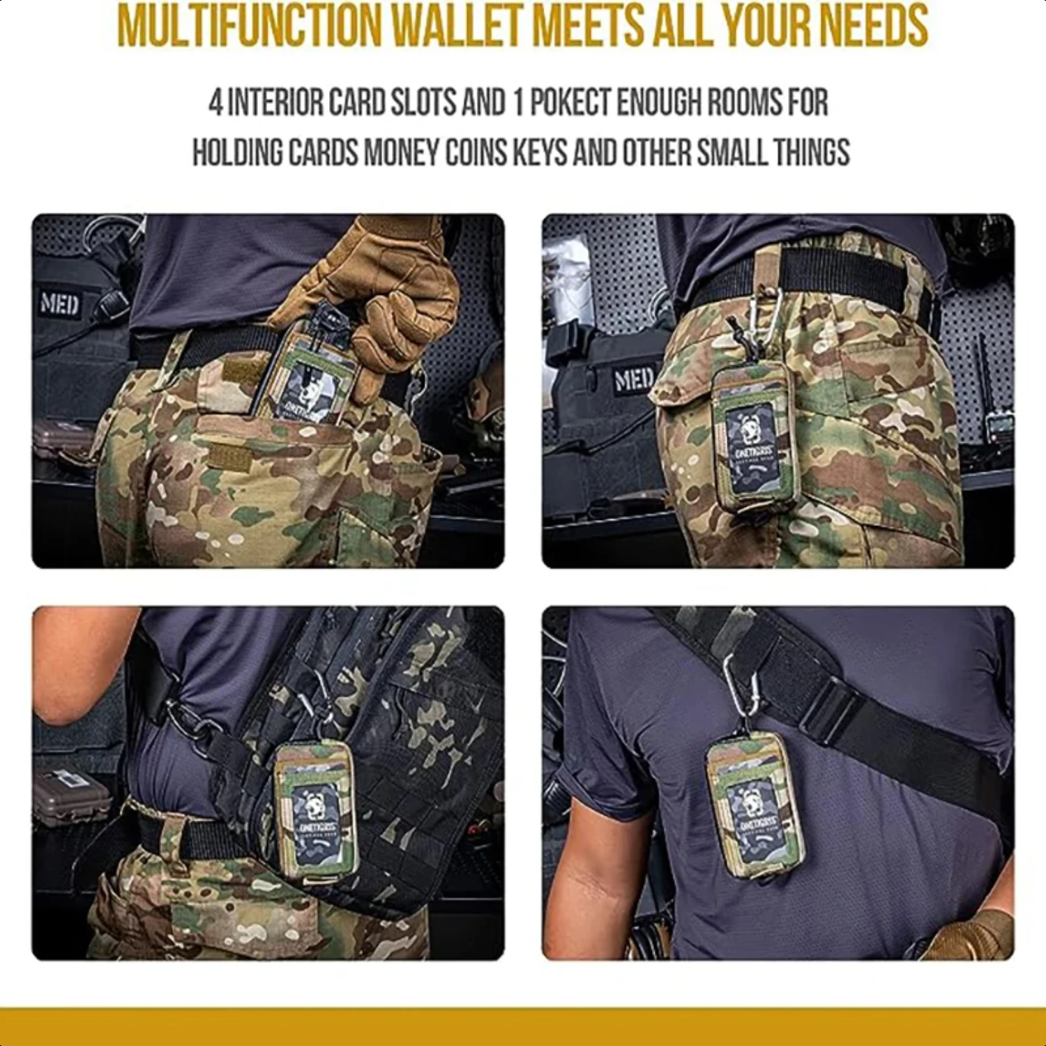 Sleek and Compact ONETIGRIS Portable EDC Pouch-Waterproof and Durable Mini Coin Purse with Key Wallet-Stylish Travel Kit Fea