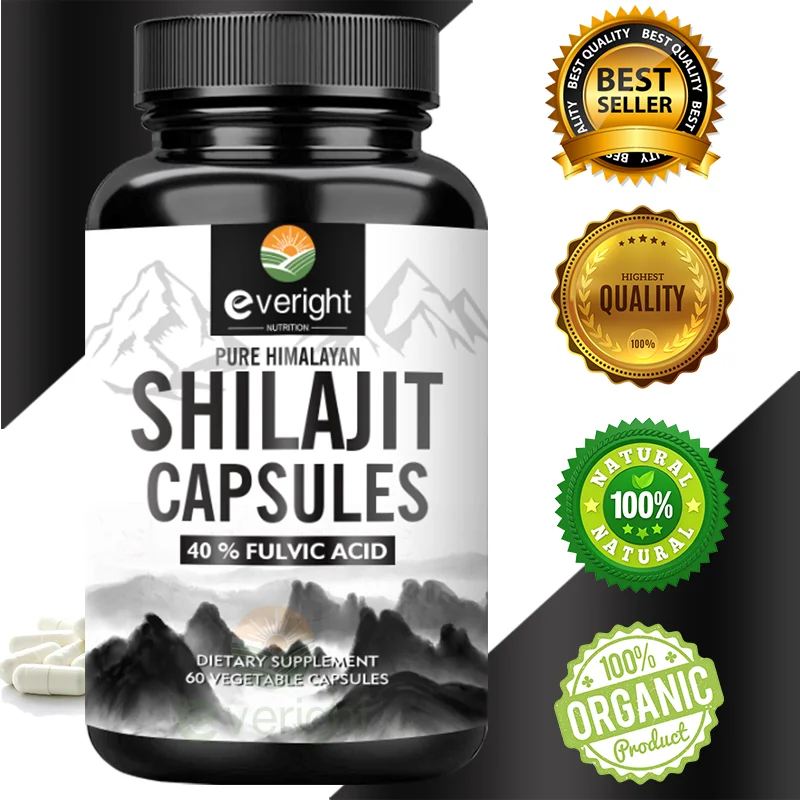 

Shilajit Supplement - Pure Himalayan Authentic Shilaijt Resin Capsules Formulated with 40% Fulvic Acid For Sterility &Impotency