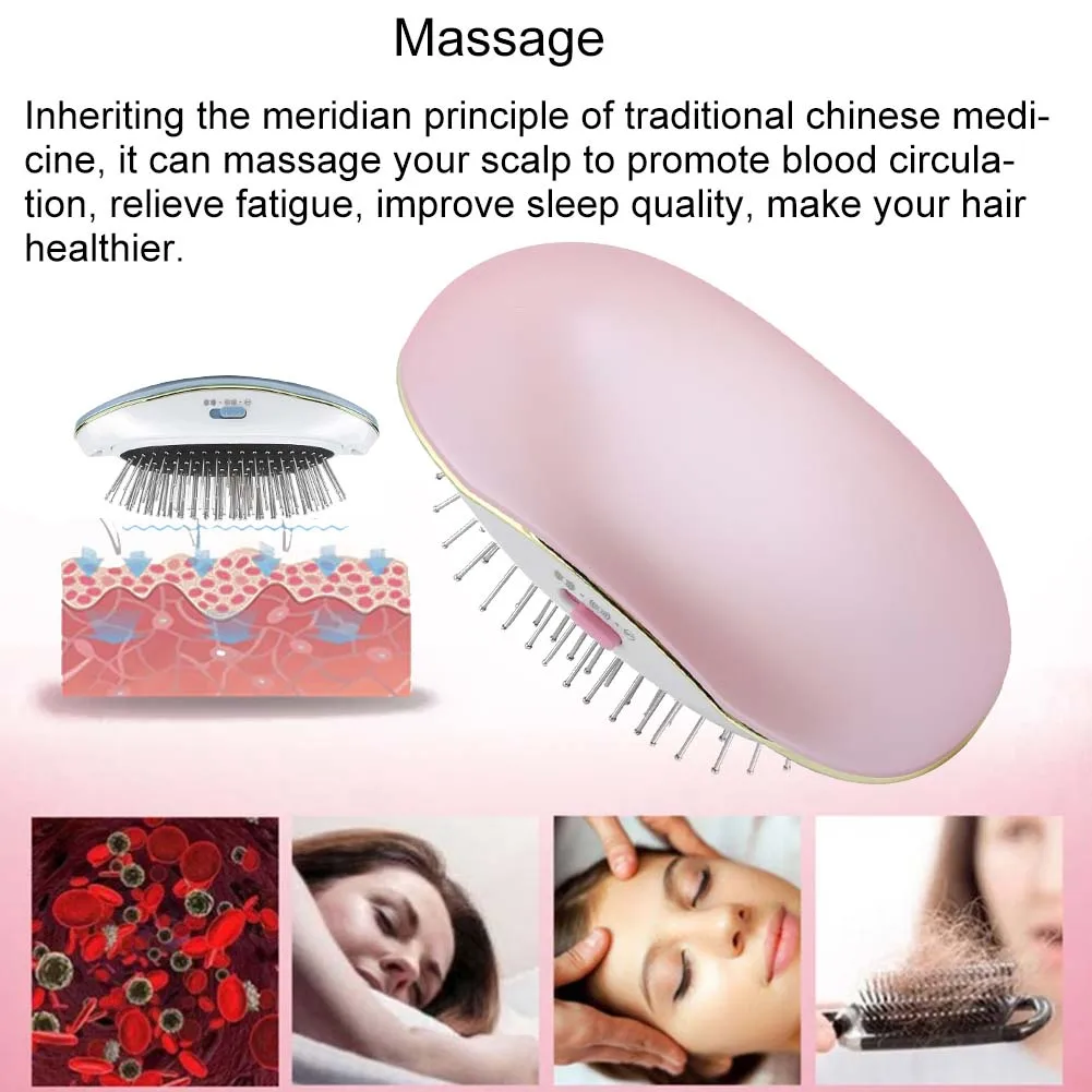 Portable Electric Ionic Hairbrush Takeout Mini Hair Brush Comb Massager Hairbrush Bristle&Nylon Curly Detangle For Styling Tool