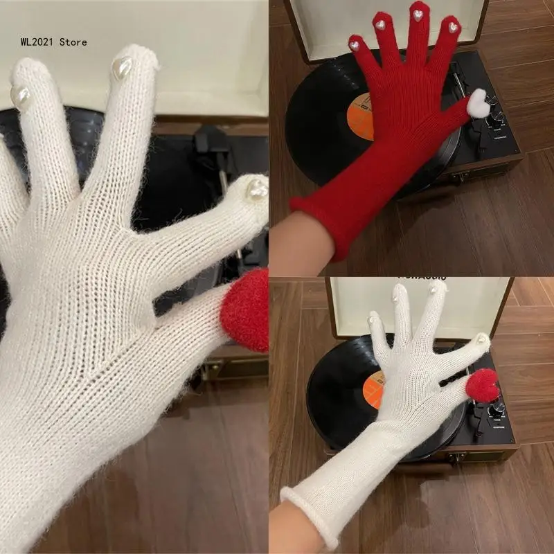 

Furry Gloves Warm Teens Gloves Winter Warmer Full Finger Gloves