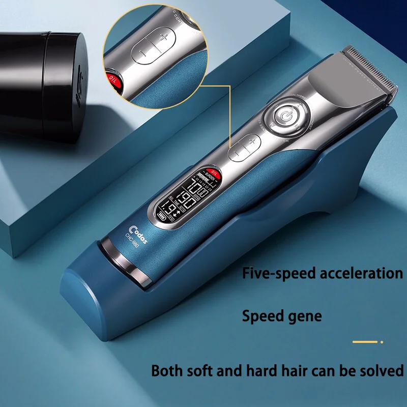 

CODOS CHC-980 Professional Hair Trimmer Wireless Rechargeable Men's Hair Clipper with Seat Charger Barber Hair Cutting Machine