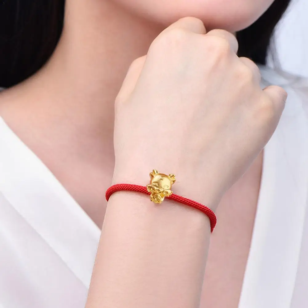 2024 Dragon Year Lucky Red Rope Bracciale Regolabile Chinese Dragon Woven Rope Dragon Couple Regalo Di Gioielli Di Capodanno