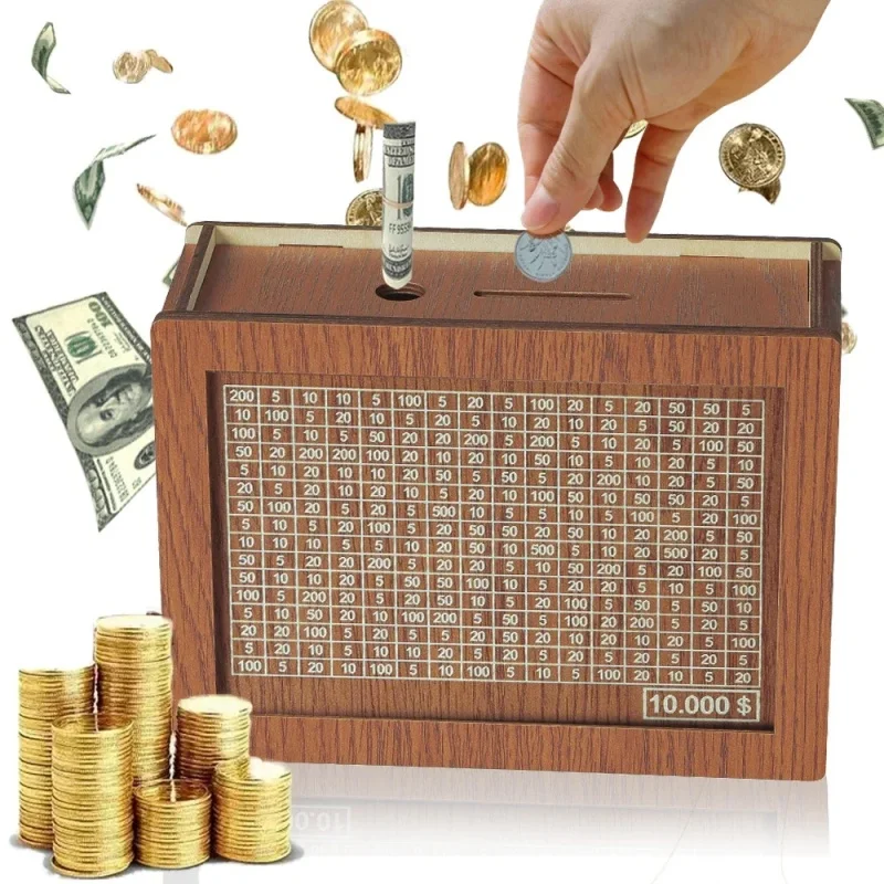 Wooden Piggy Bank 1PCS Saving Money Box