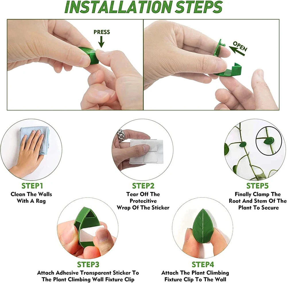 Invisible Plant Climbing Wall Fixture Clips 10-50Pcs PcsRattan Vine Bracket Fixed Buckle Leaf Clips Traction Holder Garden 5