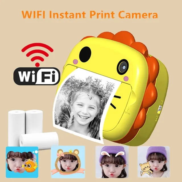 Instant Print Camera Thermal Printing Photo Camera Kid WIFI Digital Camera Girls Toy Child 1080P HD Video Camera Boys Birth Gift 4
