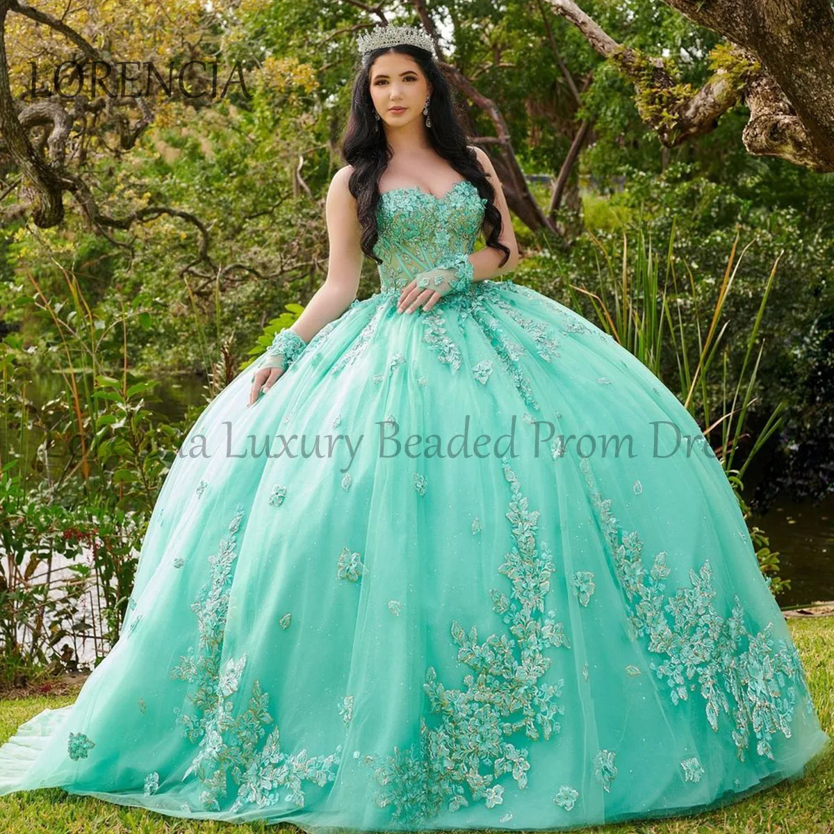 

Mexican Quinceanera Dress Strapless 2024 Sweet 15 16 Ball Gowns Applique 3D Flowers Beaded Formal Vestidos De 15 Años
