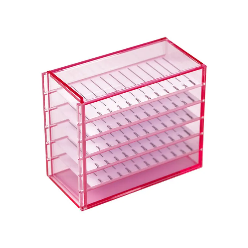 Clear 5 Layers False Eyelash Storage Box Acrylic Pallet Lash Holder Eyelashes Extension Display Stand Tools