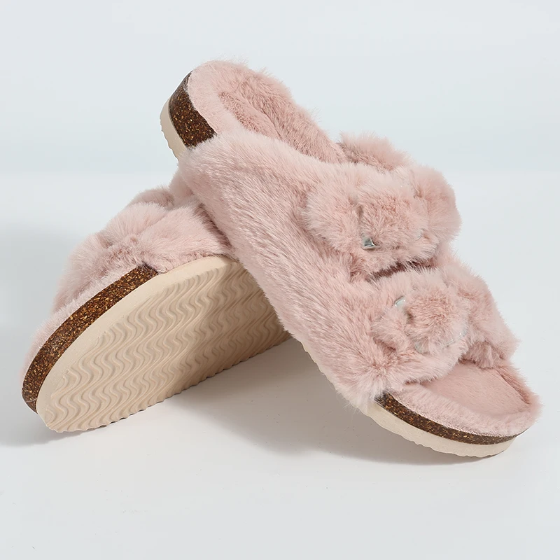 Evshine Winter Warm Plush Clogs Slippers For Women Men Outdoor Fashion Cork Footbed Fluffy Mules Soft Comfort Furry House Slides 5