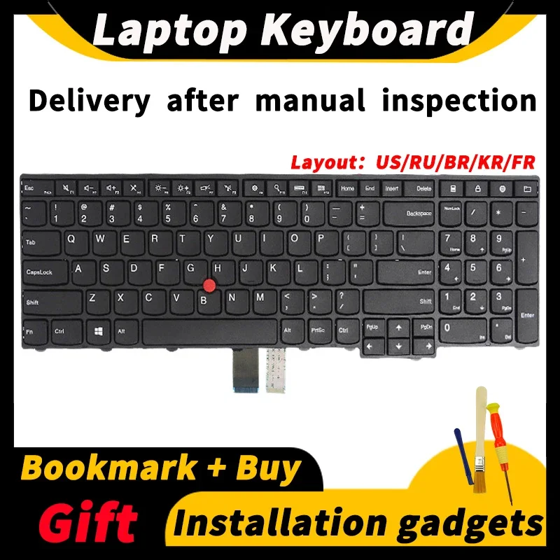 Teclado Portátil para Lenovo Eua ru br kr Layout fr T550 T560 T540 T540p L540 L560 L570 W540 W541 P50s