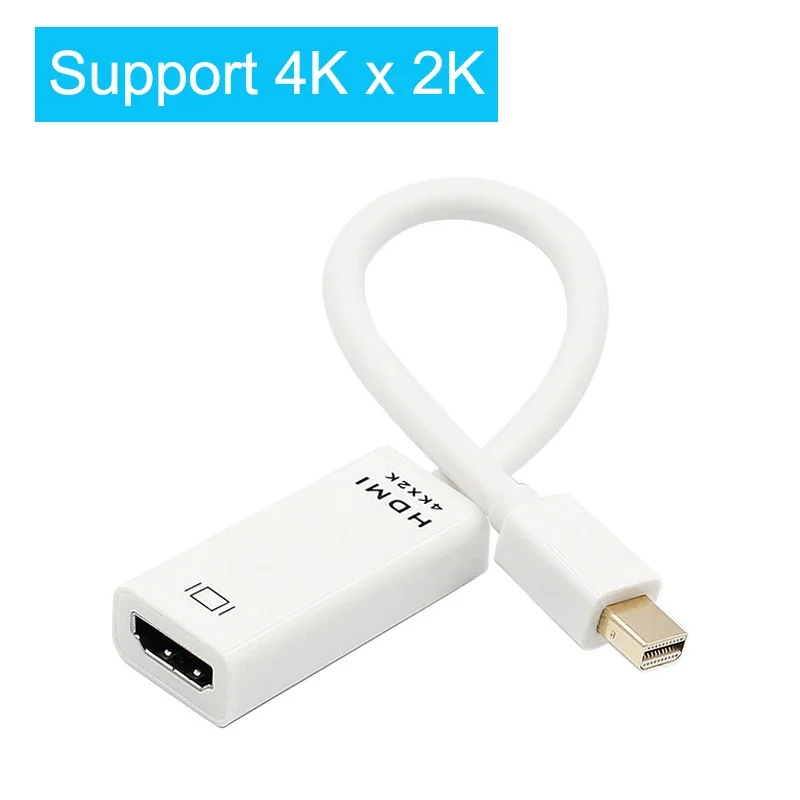 Mini DP To HDMI-compatible Cable 4K 30Hz Mini DP To HD Adapter Display  Video Audio for PC HDTV Projector Laptop