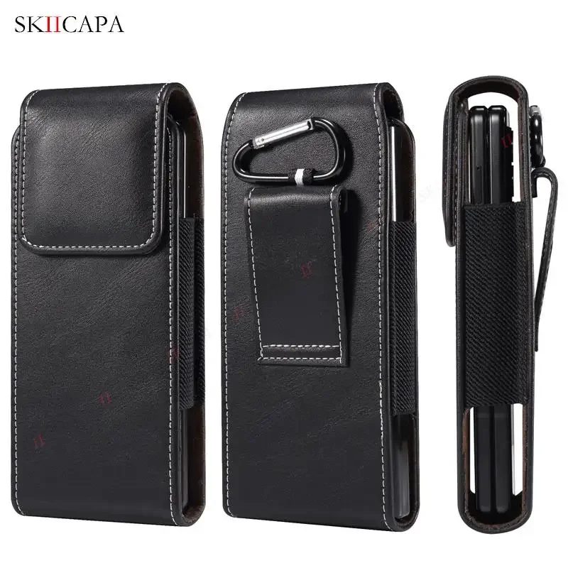 Genuine Leather Fanny Pack Phone Pouch with Belt Clip