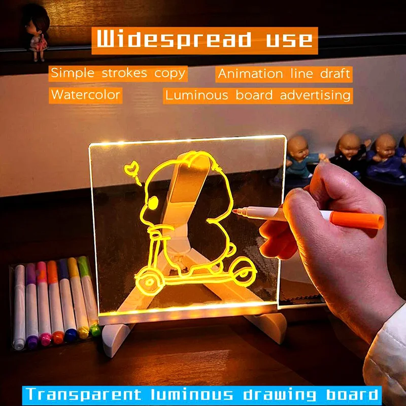Cretive DIY Ручная светящаяся доска для рисования, акриловый лист, многоразовое использование для украшения дома/Детские подарки/Искусственная работа