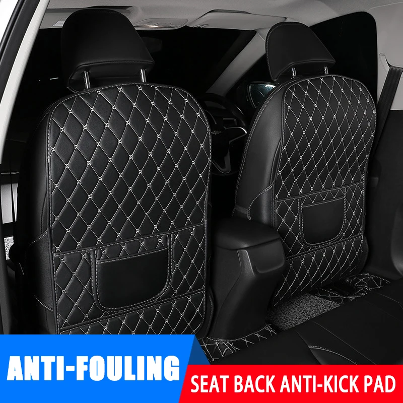 2 Protezioni Per Seggiolino Auto Anti-usura Per Bambini - In PVC E Tessuto Oxford, Impermeabili, Con Tasche Portaoggetti, 122x48 Cm, Nero - 3