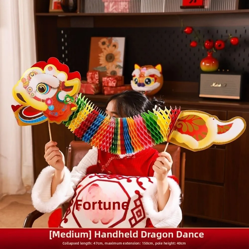 Chinese Style Paper Dance Dragon Handmade Handicrafts Chinese Handheld Dragon Paper Dragon Spring 3D Decoration