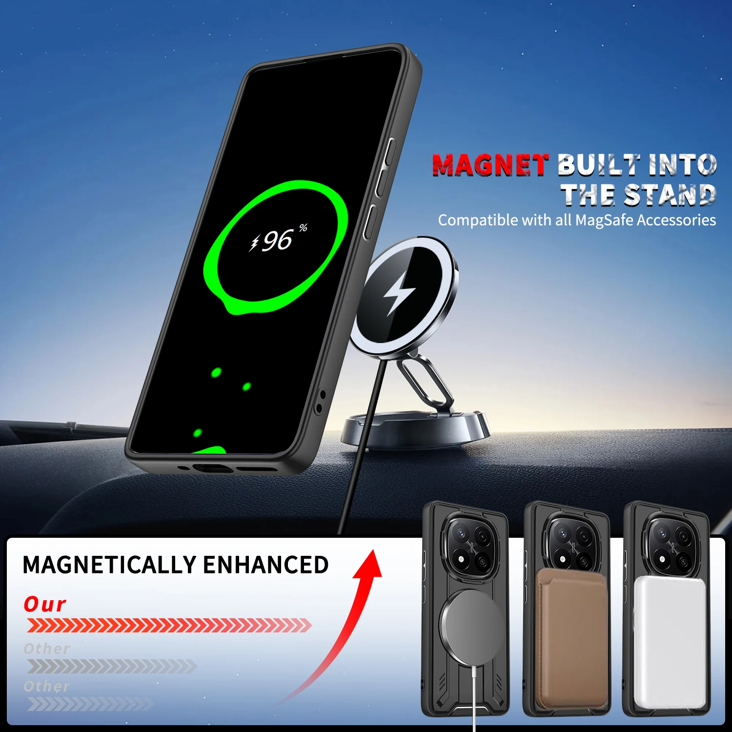 Premium 360° Magnetic Car Holder Phone Case with Stand