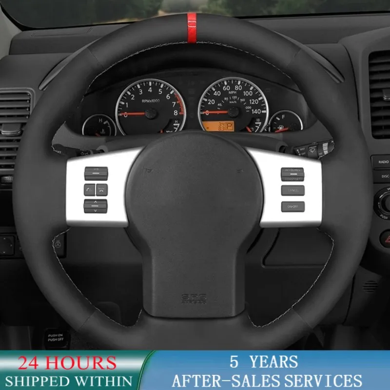 Customized Car Steering Wheel Cover Braid Nonslip Suede Leather For