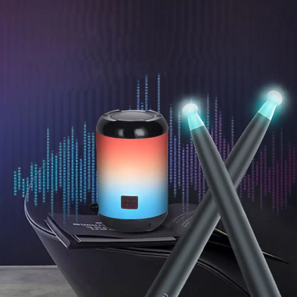 BT Electric Air Drum Set Pocketdrum with 3.5 Mm Headphone Jack for Beginners Kids Children Adults Practice for Adults Kids Gift