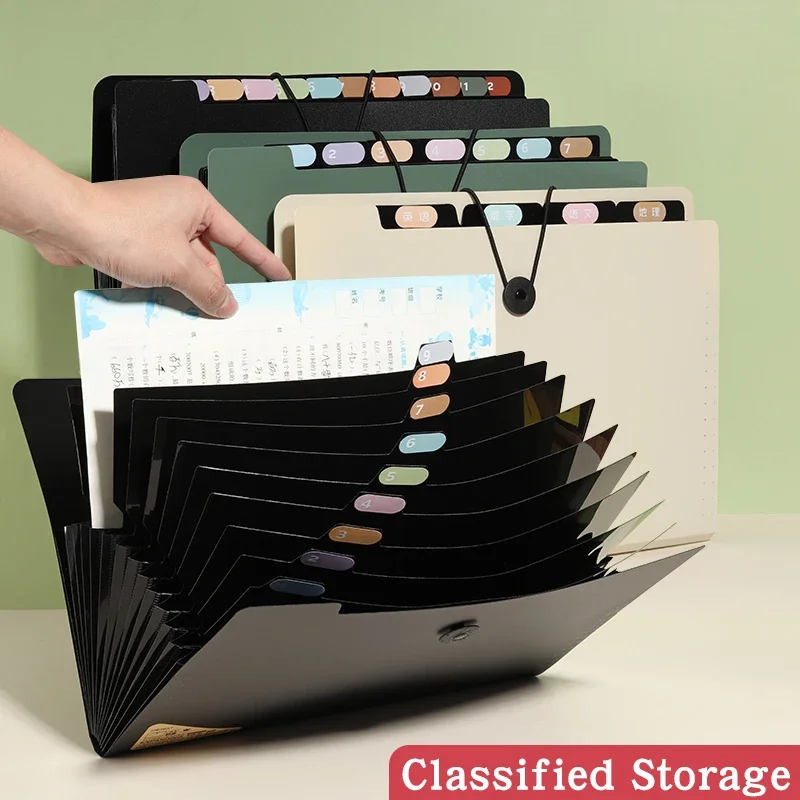 File Folder 5/8/13 Layers A4 File Folder Storage Bag Test Paper Desktop Tool School Stationery Office Supplies