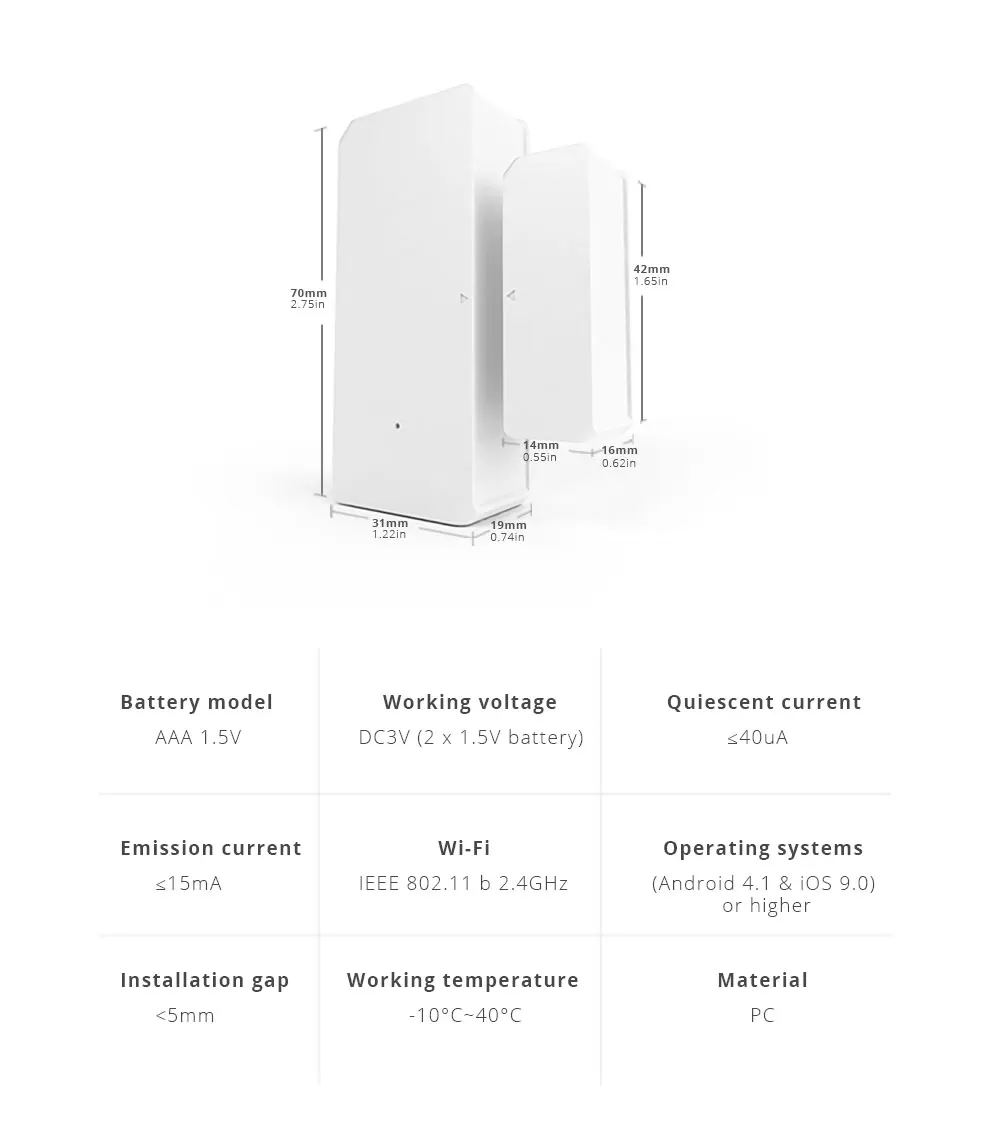 SONOFF DW2 WiFi Door Sensor eWeLink Door Window Open Detector Smart Home Security Protection Alarm System Alexa Google Assistant alarm lamp