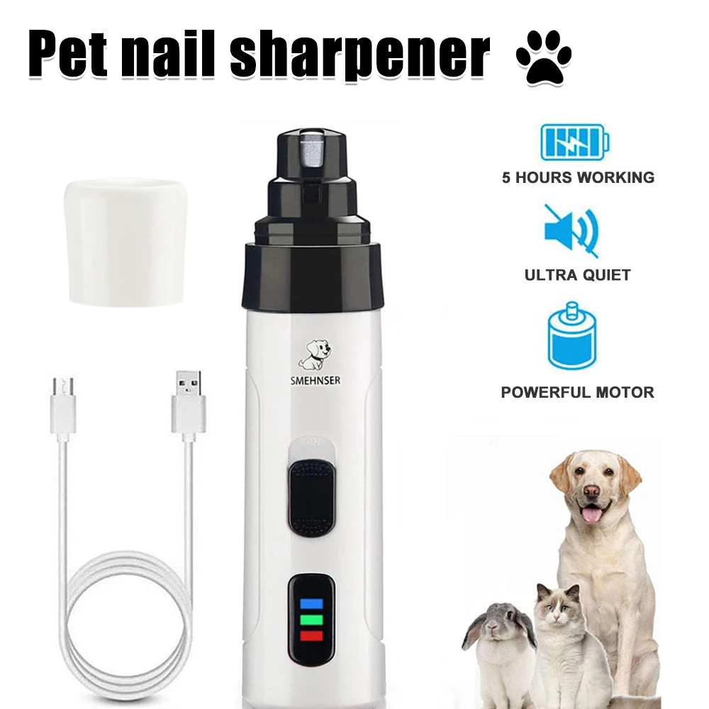 

Electric Dog Nail Clippers for Dog Nail Grinders Rechargeable USB Charging Pet Quiet Cat Paws Nail Grooming Trimmer Tools