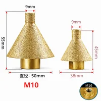 Foret diamanté à chanfreiner M10 M14, outil de meulage pour l'élargissement et le chanfreinage des trous de 38 mm/50 mm pour granit, marbre et carrelage 3