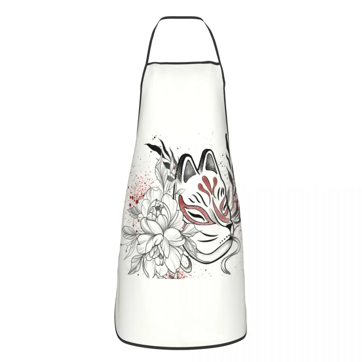 

Нагрудник Kitsune на заказ, унисекс, для мужчин и женщин, для взрослых, шеф-повара, кухня, приготовление пищи, японский принт лисы, кухонный фартук, выпечка