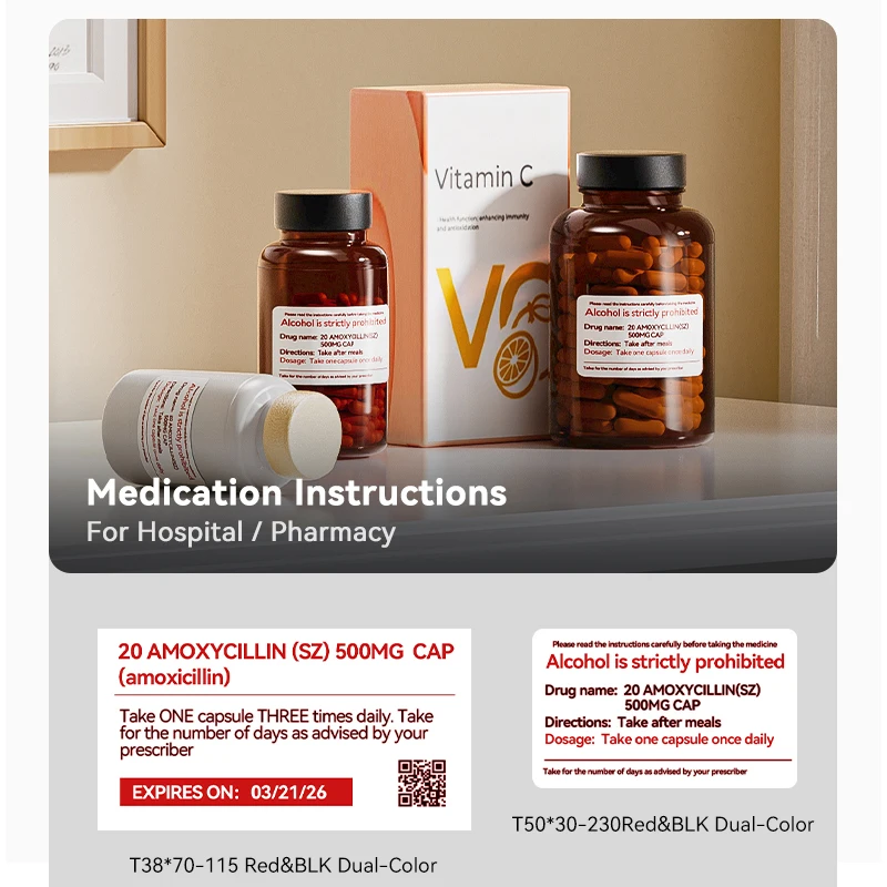 NiiMbot B21Pro Thermal Printer Red & Black Printing Label Paper 300DPI HD Sticker for Warning Signs, Supermarket Promotional