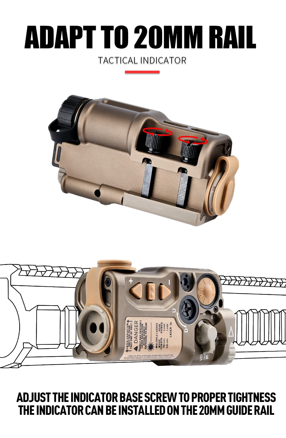 Wadsn Metal RAID-X Sight Red Green Blue IR Laser Strobe Tactical