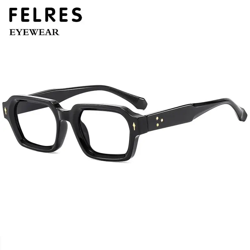Designer Square Glasses Frame Prescription Optical Lenses Reading Glasses Anti Blue Light Simplicity Glasses FELRES +1.75 +2.25 5