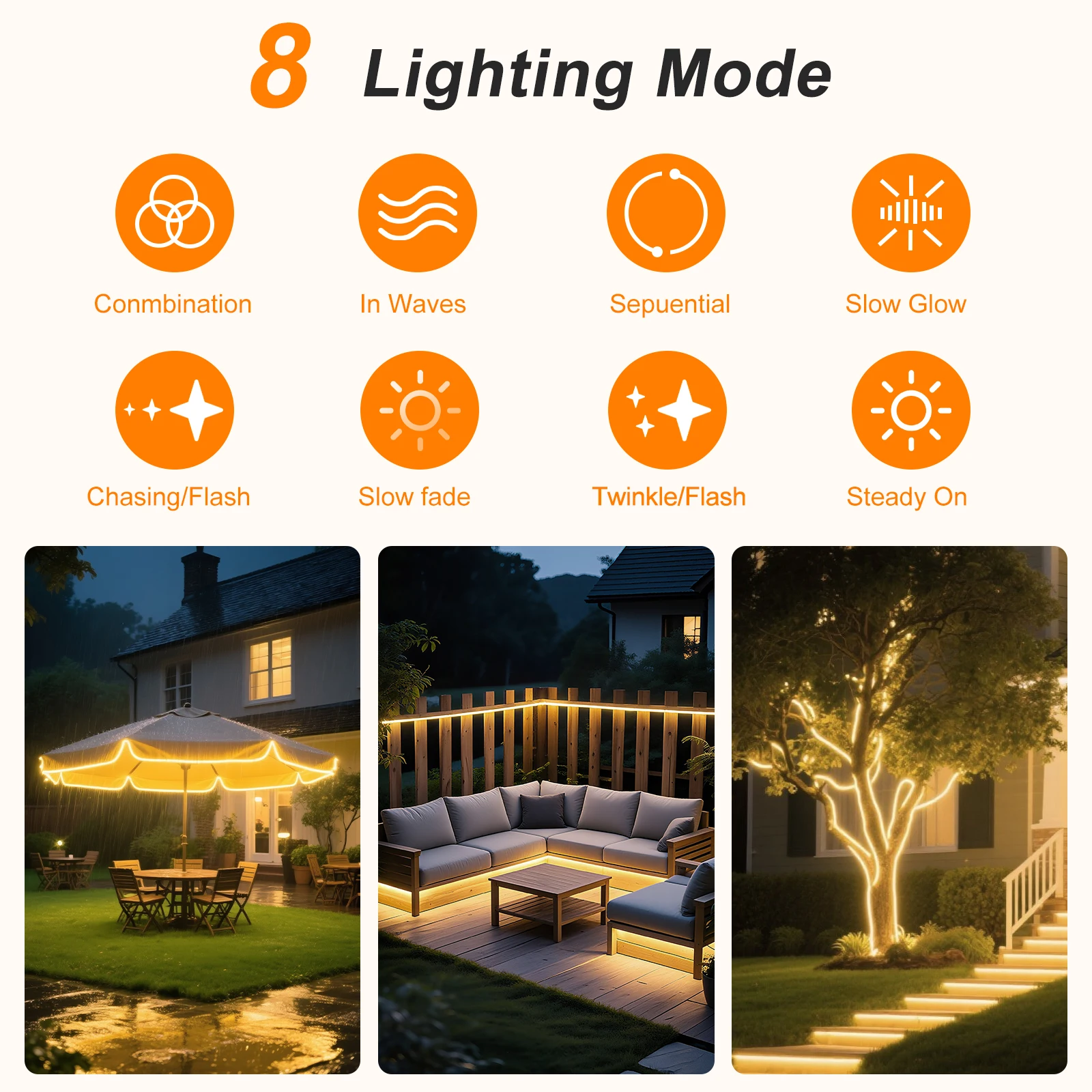 태양 네온 LED 스트립 IP68 방수 DC 24V 2835 120LED/m 유연한 테이프 화이트/따뜻한 화이트 네온 LED 라이트 스트립 홈 가든