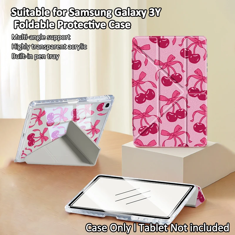 Dual-Sided Print Galaxy Tab Case with Auto Wake/Sleep Feature, Foldable Design
