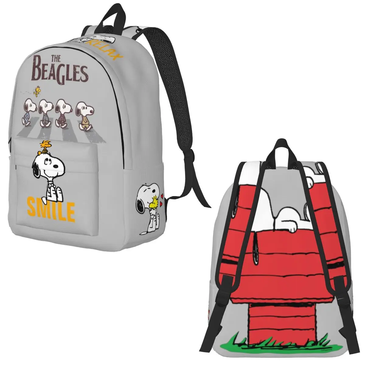 thumbnail image 1 of Mochila de Peanuts Charlie Brown y Snoopy para estudiantes de la escuela, mochila para niños y niñas, mochila para niños con perros Snoopy, bolsas para viajes, 1 of 5