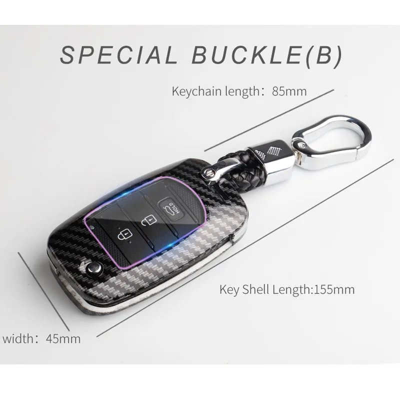 Custodia per chiave Auto in fibra di carbonio Shell per Kia Sportage 3 4 Rio QL Ceed Cerato Sorento K2 K3 K4 K5 accessori Auto portachiavi - Sabcd30b51678491d923f6cb44589f5d76