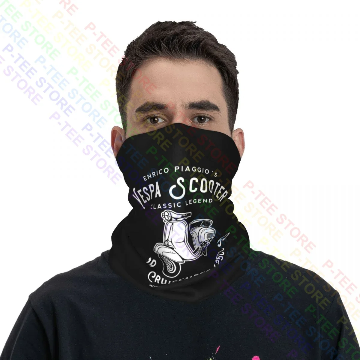 Piaggio Vespa Scooter 1953 125Cc Neck Gaiter Bandana Scarf Face Mask Unisex Camping Uv Protective