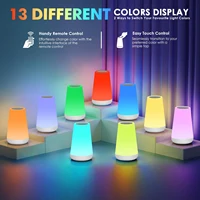 LED 13 Color Changing Night Light Remote Control Touch USB Rechargeable RGB Night Lamp Dimmable Lamp Portable Table Bedside Lamp - Image 9
