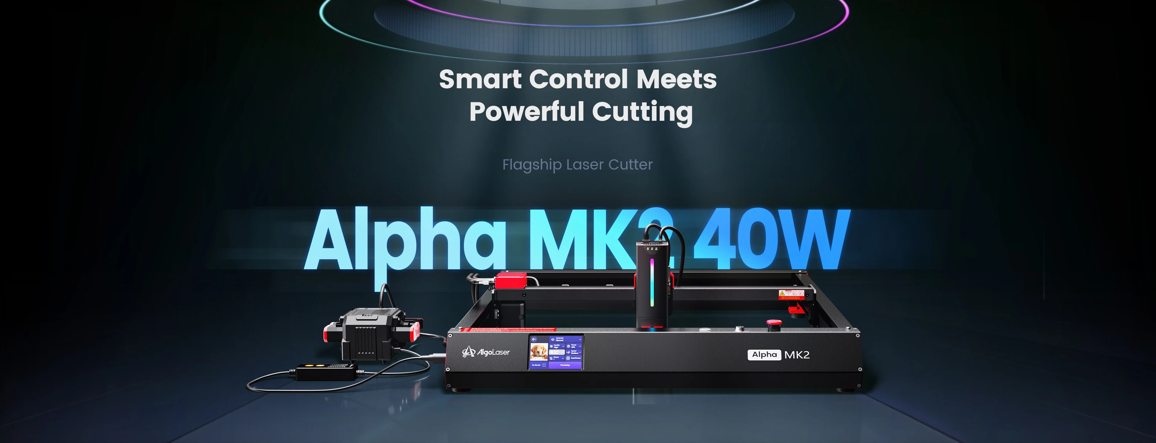 AlgoLaser Laser Engraver 40W Output DIY Laser Cutter Machine Air Assist Lens Monitoring 30000mm/min CNC Engraving Metal Color