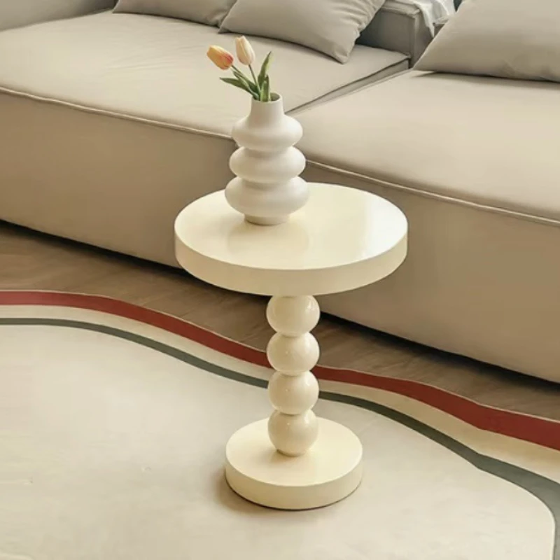 

Retro Small Table Nordic Solid Wood Small round Table Coffee Table Bedside Small Table Shelf Silent Style.
