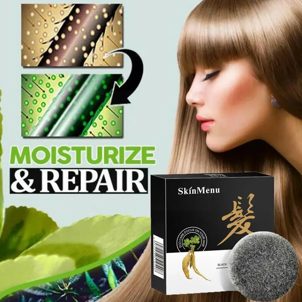 

Soap Hair Darkening Shampoo Bar Repair Gray White Hair-Color Body Natural Face Hair-Conditioner Soap Hair Shampoo Organic D H6R7