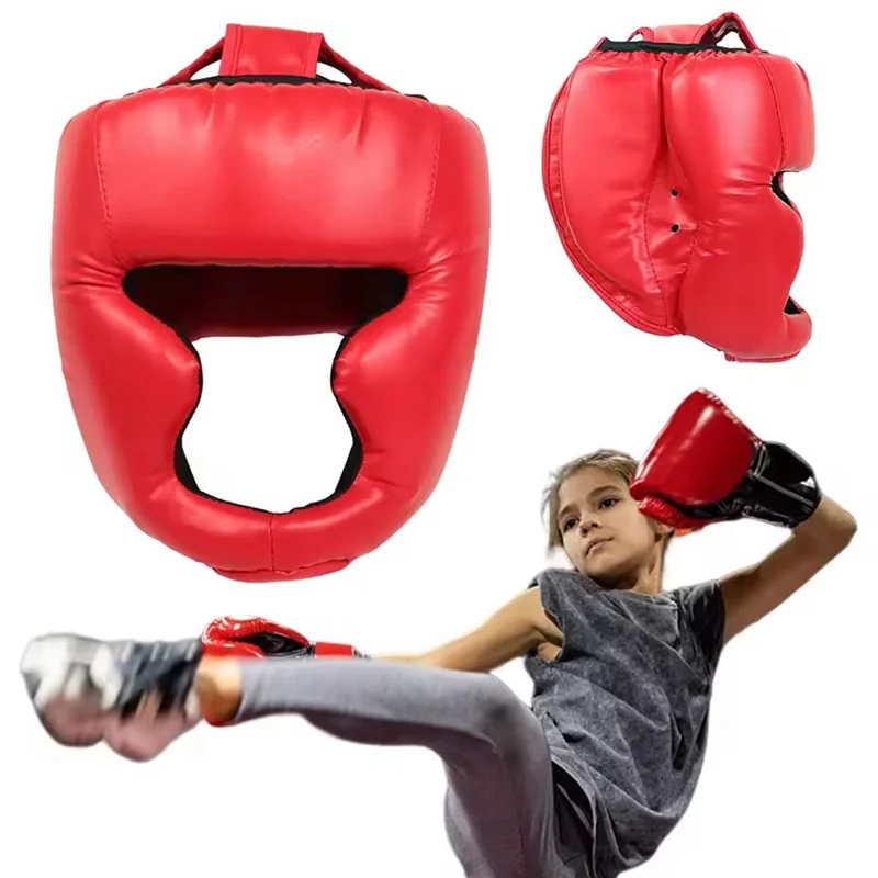 ELOS-Full Face Boxing Headgear Adjustable Head Guard Karate Muay Thai Training Protection Boxing Headgear