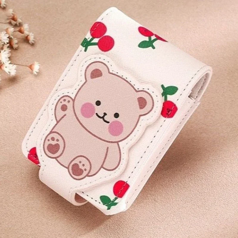 1pc Little Bear Lipstick Bag with Mirror Mini Bag Girl Portable Travel Makeup and Makeup Storage Bag Blind box Small makeup bag 3