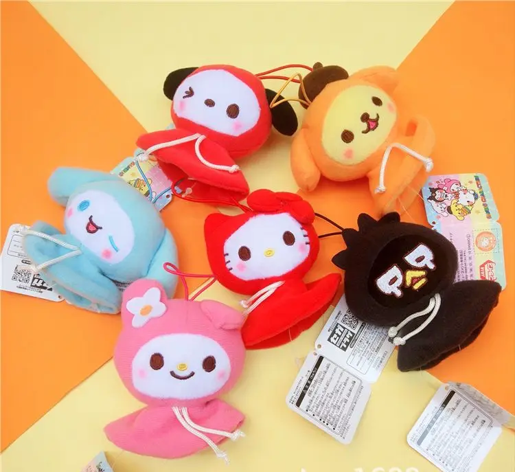 Kawaii Cute Sanrio Plush Toy Keychain Mymelody Kuromi Cinnamorroll