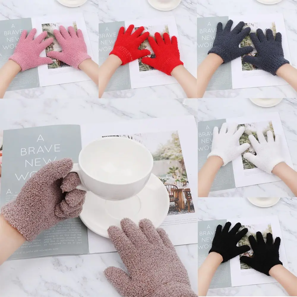 Hot Sale 0-11 Years Old Kids Winter Coral Plush Gloves Baby Full Fingers Soft Warm Candy Colors Mittens For Boys Girls