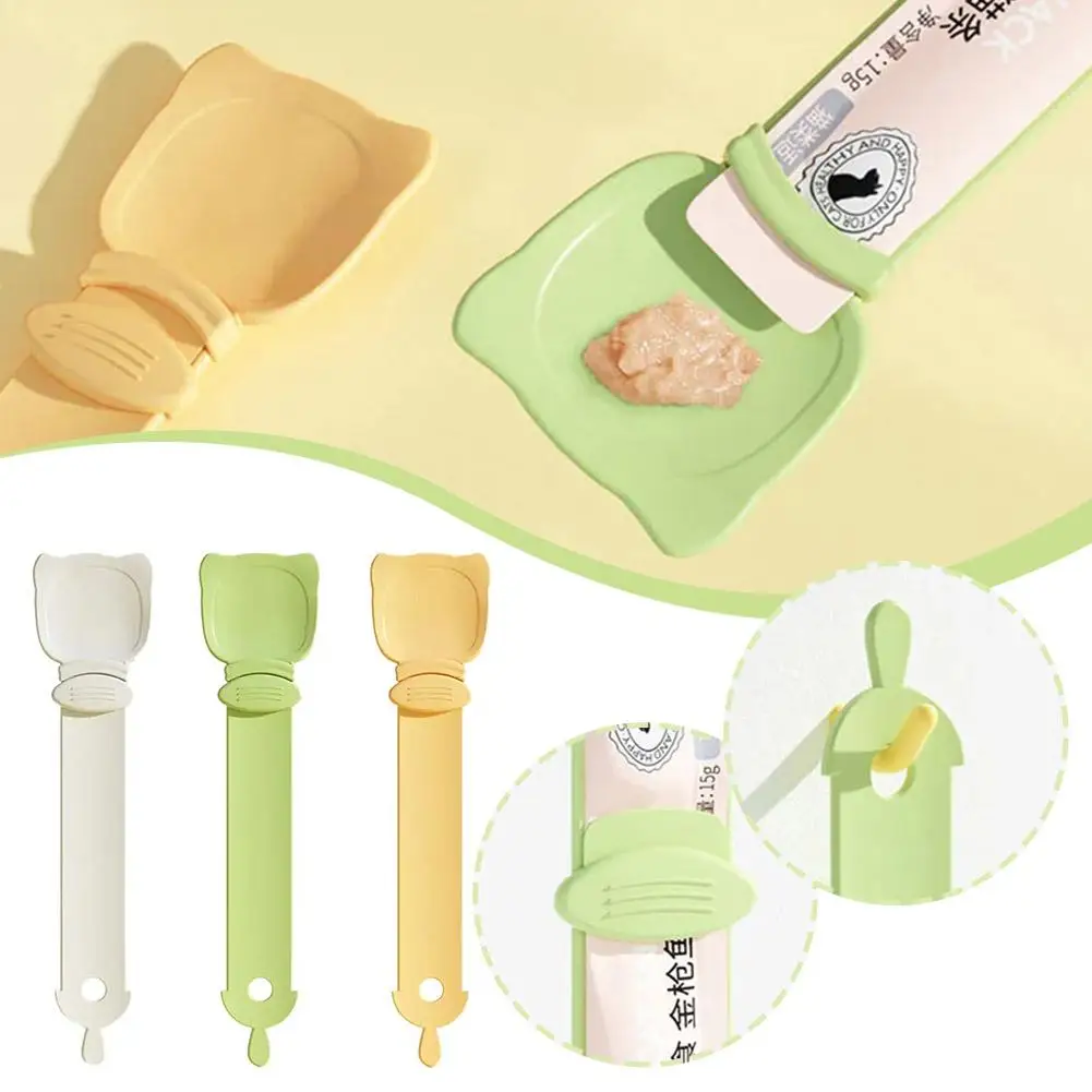 Feeder Strip Squeeze Spoon Pet Liquid Snack Spoon Food Without Squeezer Feeding Residue Liquid Supplies Feeder B5g8