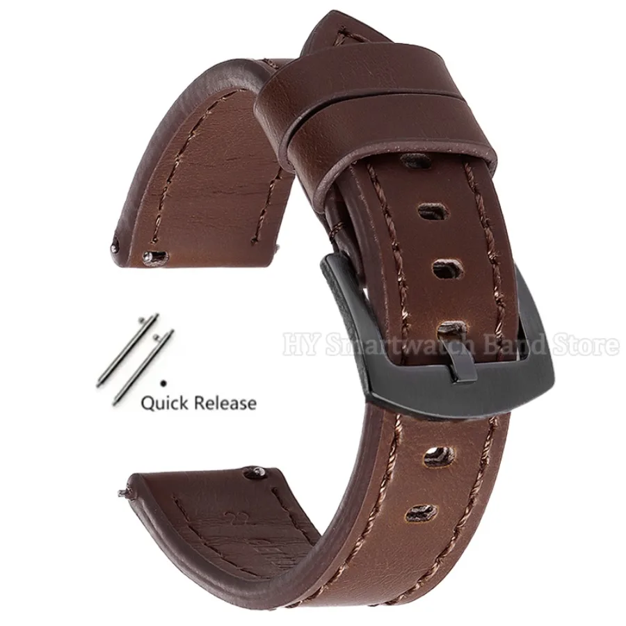 Premium Leather Smartwatch Band with Universal Quick Release Clasp