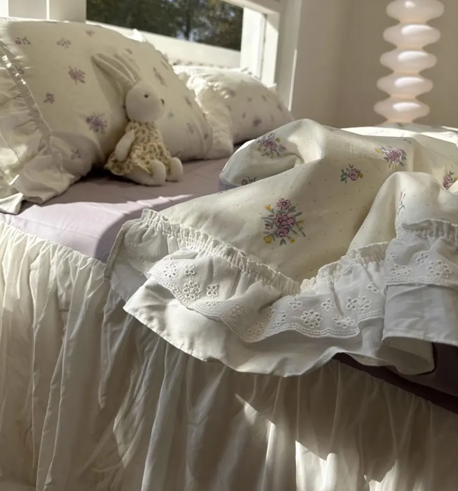 

Romantic sweet pastoral floral purple bedding set,twin full queen fairyfair cotton home textile bed sheet pillowcase quilt cover