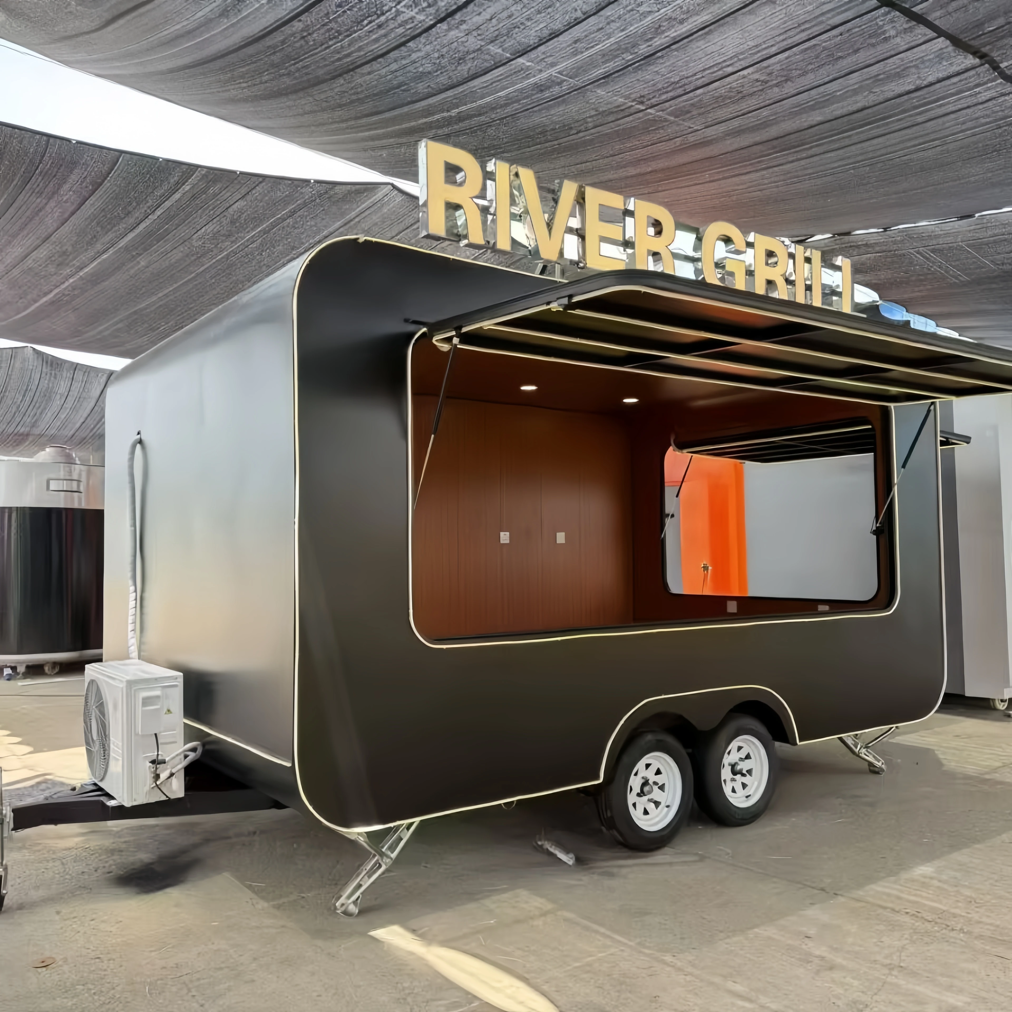 Portable Outdoor Kitchen Food Truck Trailer Cart Mobile Snack Bar Ice ...