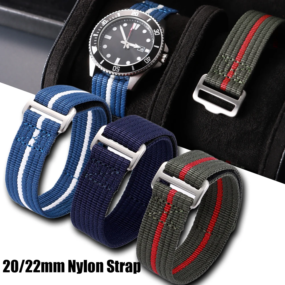 Nylon Hook and Loop Fastener Military Sport Watch Band - 20mm/22mm