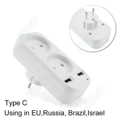 European Standard Multi - Way Power Adapter with Multiple Outlets and EU Plug - 1 To 2 Socket 4.0mm