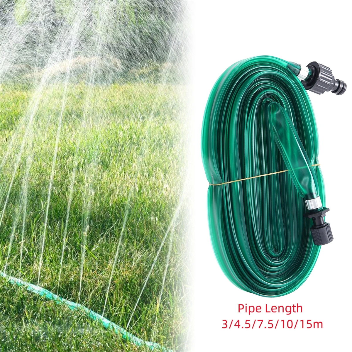 1Set 3/4.5/7.5/10/15m PVC Green Soaking Hose&16mm Joint Garden Lawn Micro-Irrigation Cooling Dust Removal Seepage Belt With Hole for garden hose,drip irrigation system
